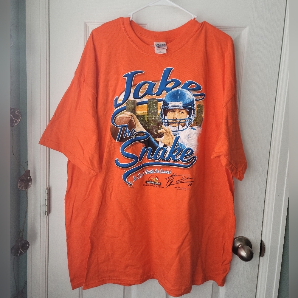 Vintage 2005 Denver Broncos Jake The Snake Short Sleeve Crew Neck T-shirt SZ 2XL